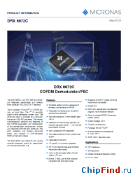 Datasheet DRX8872C manufacturer Micronas